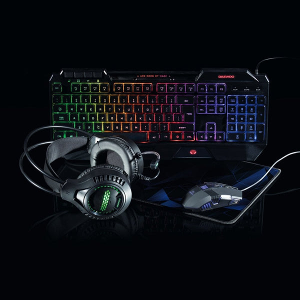 Gaming Set 4-in-1 Wired Headphones Keyboard Mouse & Mat