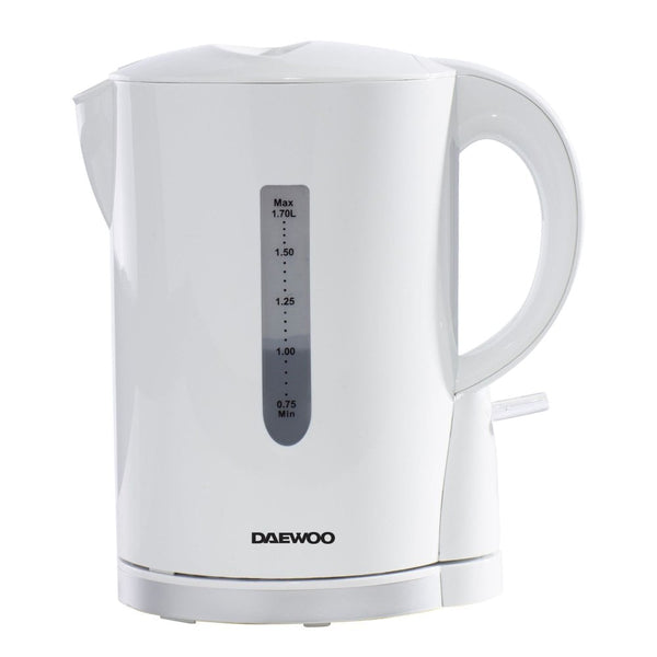 White 1.7L Plastic Kettle With Chrome Band