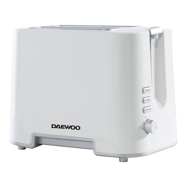 White 2 Slice Plastic Toaster With Chrome Band