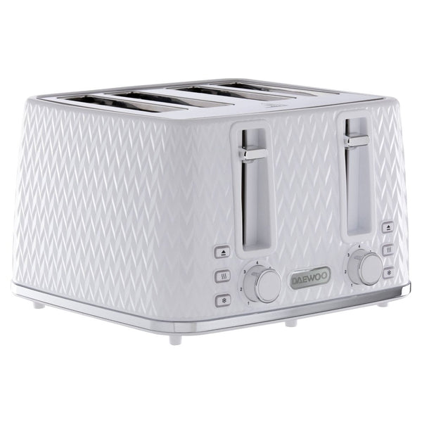 White Argyle 4 Slice Toaster