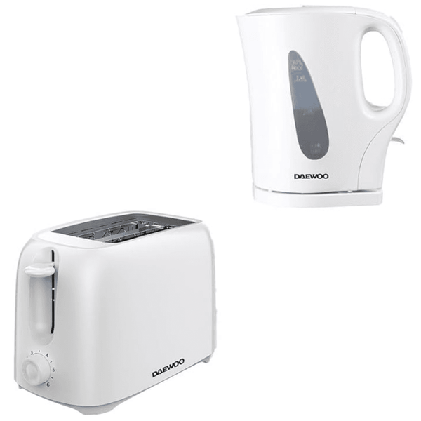 White Essentials Plastic Kettle & Toaster Set