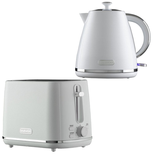 White Stirling Pyramid Kettle & Toaster Set