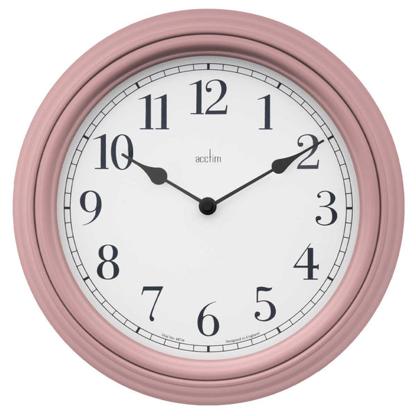 28cm Devonshire Modern Country Style Wall Clock Dusty Rose