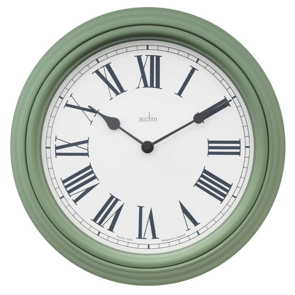 28cm Devonshire Modern Country Style Wall Clock Sage