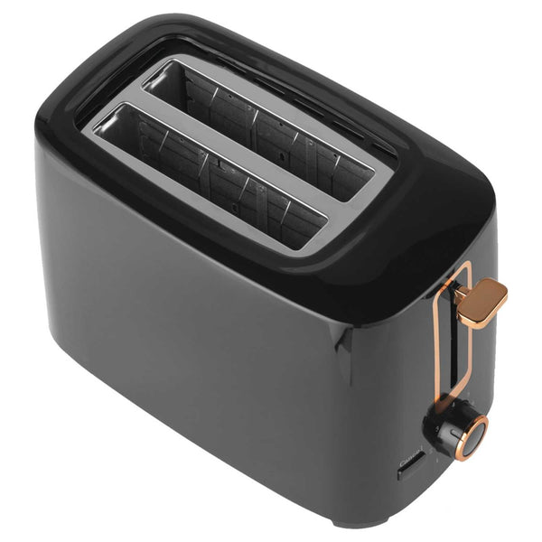 2 Slice Toaster (Black with Gold Accent)