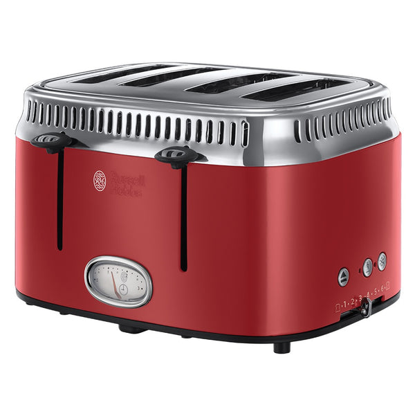 Retro 4 Slice Toaster Red