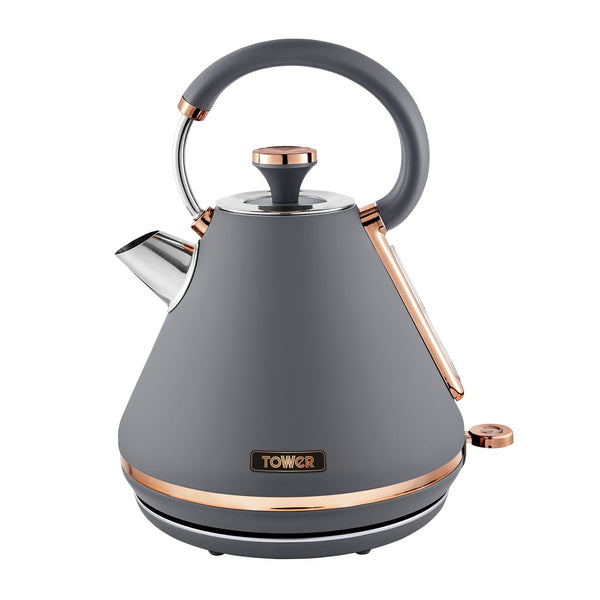 Cavaletto 3KW 1.7 Litre Pyramid Kettle Grey with Rose Accents