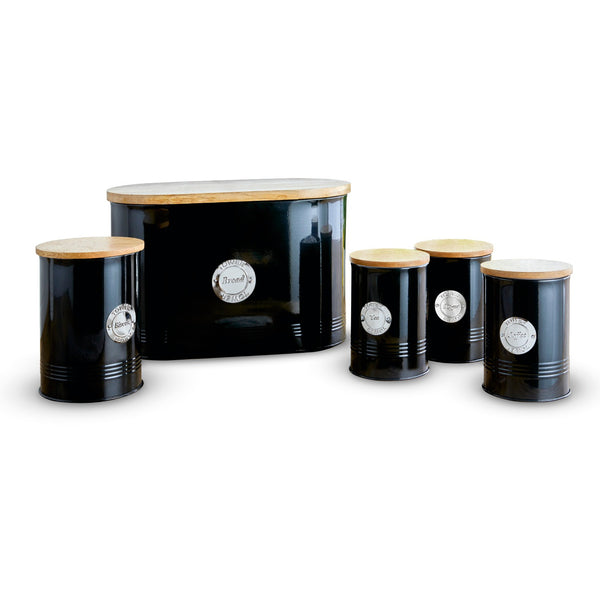 5pce Round Storage set Black