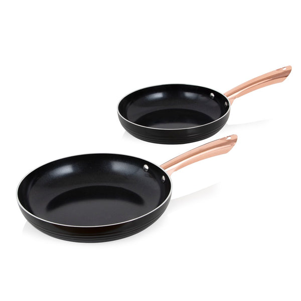 Linear Rose Gold 2 Piece Frying Pan Set