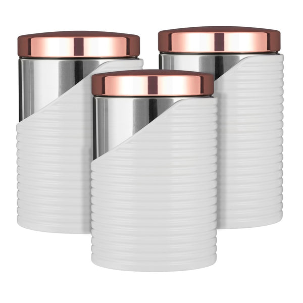 Linear Rose Gold Set Of 3 Canister