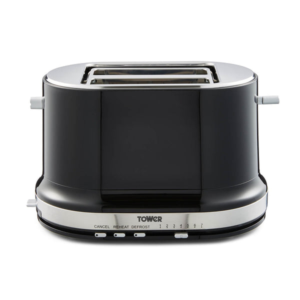 Belle Collection 2 Slice Toaster Black with Chrome