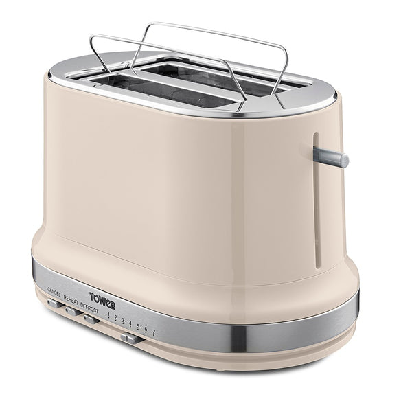 Belle 2 Slice Toaster Chantilly Cream with Chrome