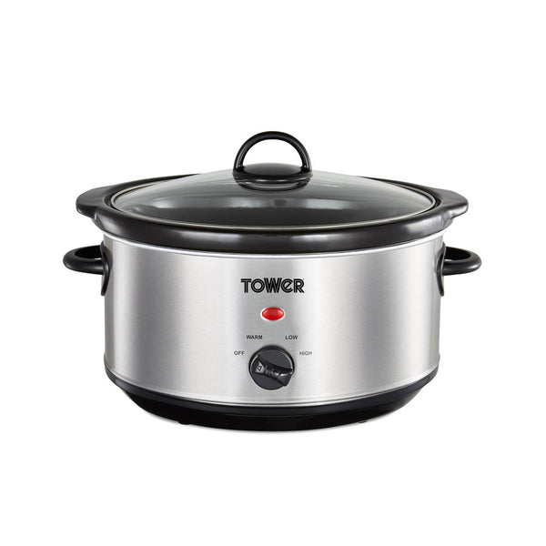 3.5L S/S Slow Cooker Stainless Steel Black Handles