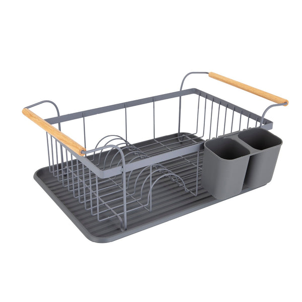 Scandi Dish Rack with Wooden Handles