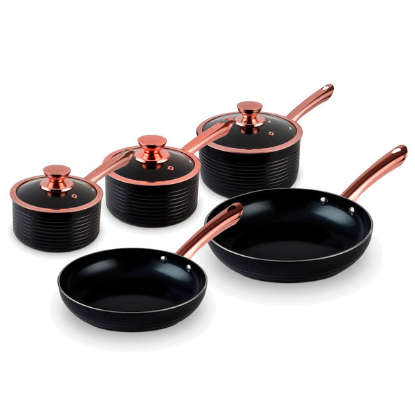 Linear Rose Gold 5 Piece Pan Set