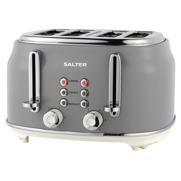 4 Slice Retro Toaster - Grey