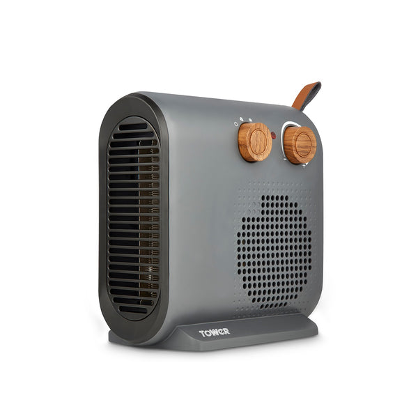 2KW Fan Heater with Adjustable Thermostat Grey