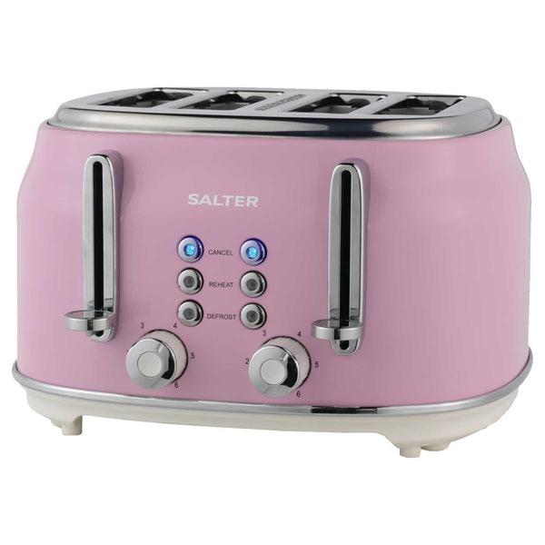 4 Slice Retro Toaster - Pink