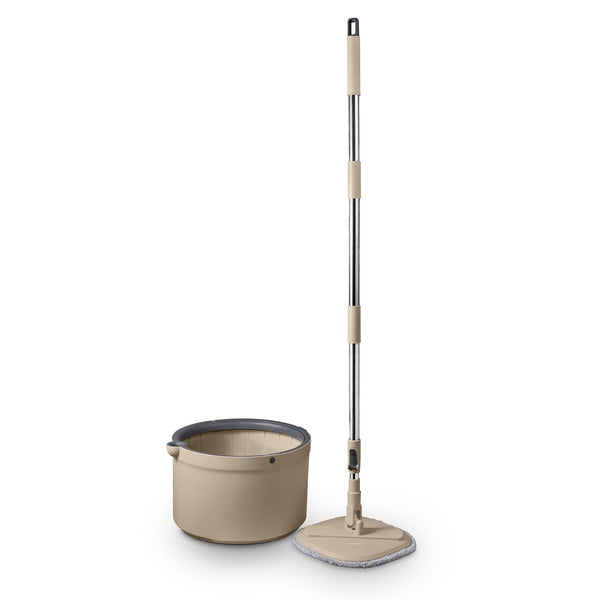 Duo Compact Spin Mop Latte and Grey