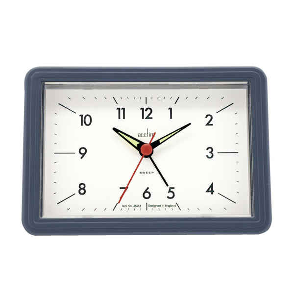 Drake Alarm Clock with Snooze & Backlight Suede Blue