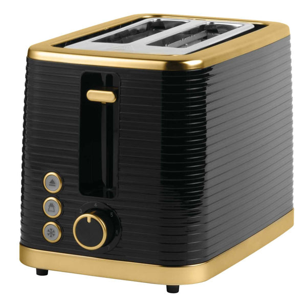 2 Slice Palermo Toaster Black & Gold