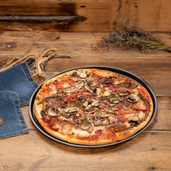 Hairy Bikers 14" Pizza Tray 0.8mm Black